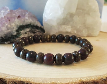 Men’s Dark Brown Bracelet  Women's Reddish Brown Stone Jewels For Him or Her Fathers Day Gift Earthy Bracelet For Dad Husband Brother