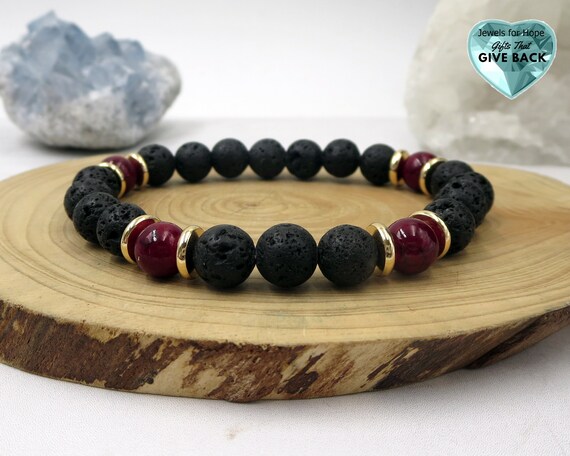 8MM Natural Lava Stone Colorful Beads Fashion Hand Beads Beaded Couples  Bracelet