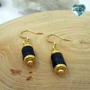 Black and Gold Earrings As Seen on Virgin River Sarah Dugdale Everyday Lightweight Earrings Girlfriend Wife Daughter Gift Music Lover image 8