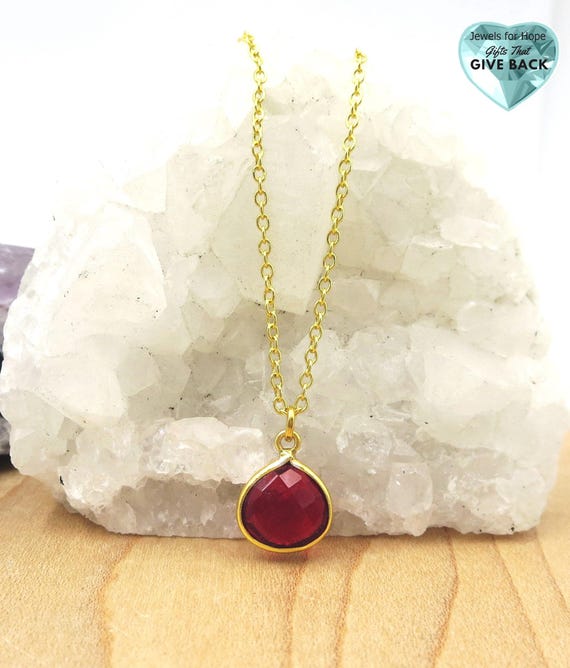 Pendentif En Argent Massif 925 Vermeil Avec Fleur Et Pierre Rouge Facetté - Occasion