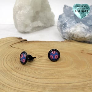 Phish Studs Phishman Earrings Small Black Phish Closeout Donut Blue Red Jewelry PhishFans Doughnut Style Fishman Rock Music Festivals
