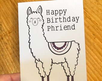 Phish Card, Llama Donut Card for Phish Fans, Phish Donut, Happy Birthday Phriend, For Friends Greeting Card, Phishing For Her, Phish Card