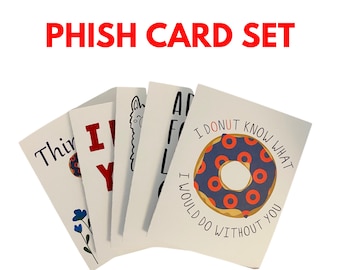 Phish Card Set, Donut Card for Phish Fans, Phish Donut, Phishman Gifts, For Boyfriend, Love For Girlfriend, Greeting Cards, Phishing For Her