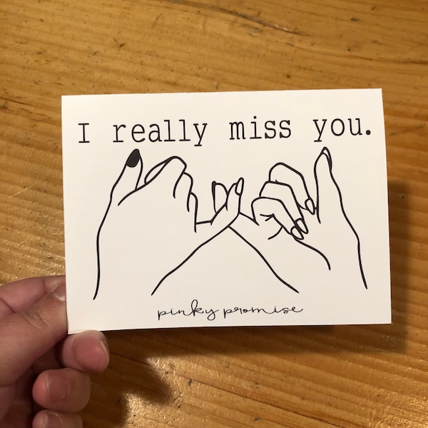 I Miss You Card Etsy