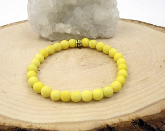 Yellow Bracelet Gives Back Stacking Stylish Jewelry for Her or Him Men's Women's Teen Bracelet Thin Matte Stone Spring Summer Bracelet