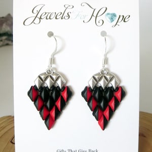 Red and Black Earrings Gift for Girlfriend Mom Wife Bold Statement Dangle Earrings Flame  Arrow Earrings Chic Fashion Jewelry