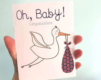 Phish Card for New Baby, Stork Cards, Greeting Cards Welcome Baby, Newborn, Phish Lovers Card, Congratulations Mom, Phish Fans, Music Fan