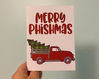 Phish Card, Merry Christmas Card for Phish Fans, Phish Donut, Phishman Gifts, For Boyfriend, Greeting Card, Hippie Wedding, Phishing For Him