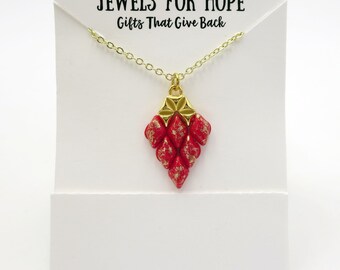 Red and Gold Pendant Jewelry for Her Unique Arrow Gift for Women Necklace Laying Small Bold Different Jewelry Pendant For Mom, Daughter