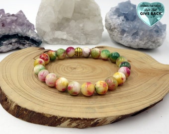 Multi Color Everyday Bracelet Jewelry Stylish Large Stone Stretch Women's Bracelet White Red Pink Blue Green Mixed Colorful For Her