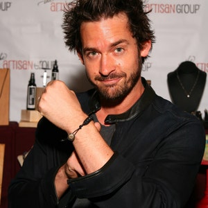 Men's Lava Stone Bracelet, Leather Cord, Sunburst Button Will Kemp