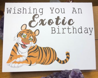 Joe Exotic Happy Birthday Card for Tiger King Fans, Birthday Card for Him Gifts, Greeting Card, Tiger Lover Celebration, Funny Gag Card