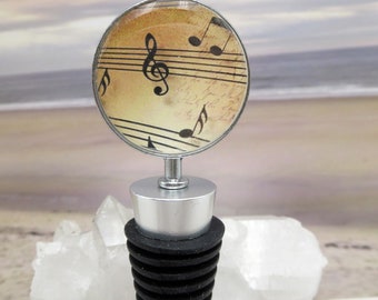 Music Wine Stopper, Musical Note Bottle Cork, Gift for Musicians Who Drinks Wine, Present for Music Teacher, Composer Song Writer Present
