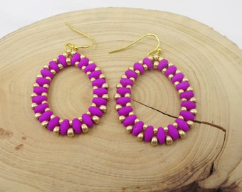 Pink Earrings For Women Jewelry Gives Back Medium Round Beaded Hot Pink Neon Pink Fuchsia Bright Statement Colorful Fun Earrings