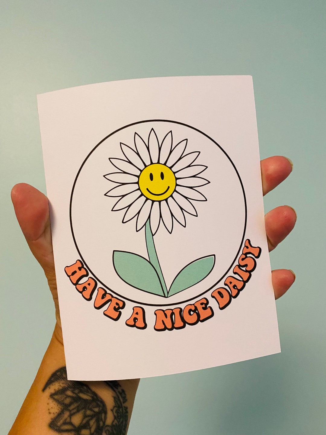 Have A Nice Daisy Card, Cute Flower Card, Daisy Lovers, Have A Nice Day