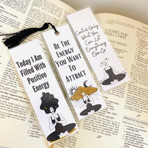 Positive Affirmations Bookmarks for Women, Bookmarks with Tassels, Bookmarker, Gifts for Readers, Bookworm, Manifestation Quotes, Mysitcal
