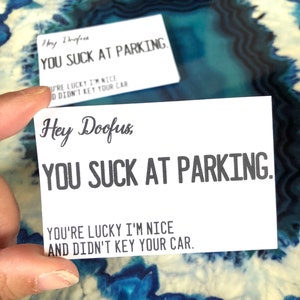 Slechte parkeerkaarten, Road Rage grappig cadeau voor haar, grapcadeau, grapcadeau voor papa, je bent slecht in parkeren, leer autorijden met vreselijke chauffeur leuke auto