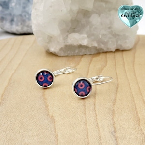 Phishman Earrings Small Dangle Phish Donut Blue Red Silver PhishFans Doughnut Style Fishman Rock Music Gift For Friend Girlfriend