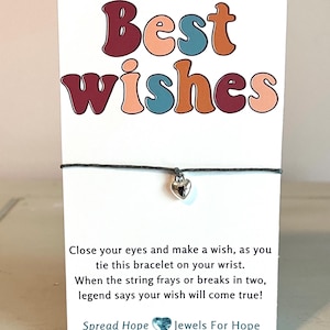 Bracelet à breloques Meilleurs voeux pour femme, adolescente, amie, collègue, bracelet de voeux en vrac, pour elle, petit coeur