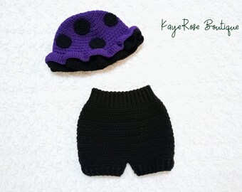 Baby Girl Crochet Mushroom Hat and Bloomer Set