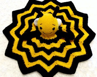 Crochet Velvet Plush Bumble Bee Lovey