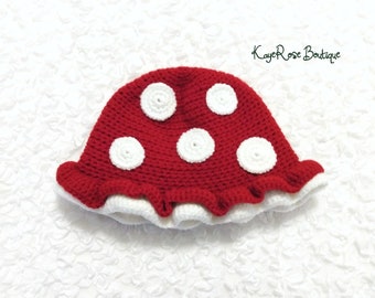 Toddler Crochet Mushroom Hat