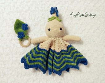 Amigurumi Crochet Flower Bulb Lovey and Leaf Toy