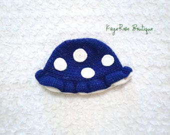 3 to 6 Month Old Baby Crochet Mushroom Hat