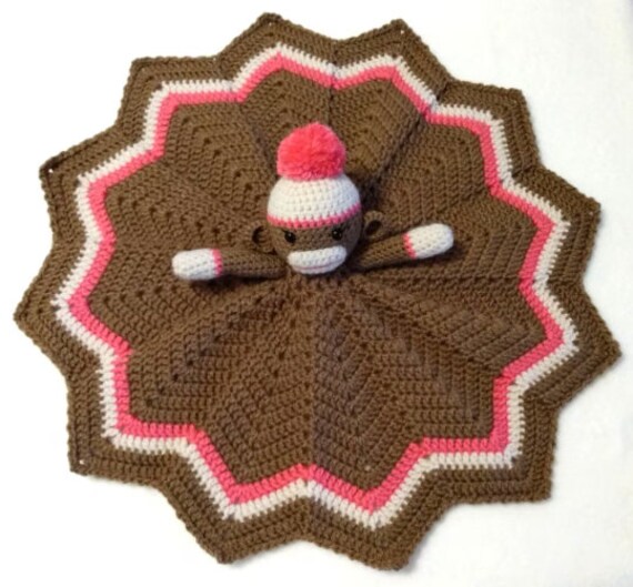 Hello Baby Pink Sock Monkey Lovey Gift Box Set