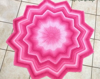 Pink Striped Star Baby Blanket