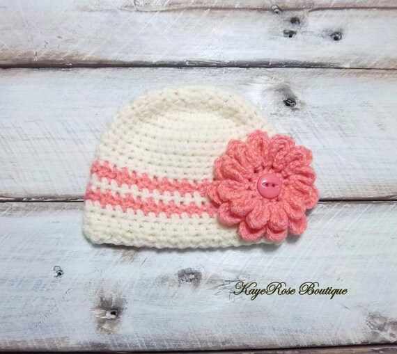Pink and Cream Crochet Hat Free Crochet Beanie Pattern - Berries n main image 3