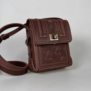 Bolso pequeño marrón, bolso tipo cartera pequeño, bolso de mensajero, bolso de hombro para hombre, bolso de hombro para mujer, bolso de hombro de piel auténtica, bolso unisex