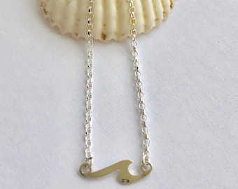 Collana Donna Con Ciondolo Onda Marina | Argento Sterling 925, Fatto In Spagna O Italia