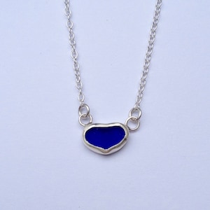 Blue Sea Glass Necklace, Mermaid Necklace, Sea Glass Sterling SilverNecklace, Ocean Lover Necklace - Sea Glass Collection
