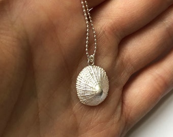 Shell Necklace, Silver Limpet Shell Necklace, Beach Lover Necklace, Mermaid Jewelry