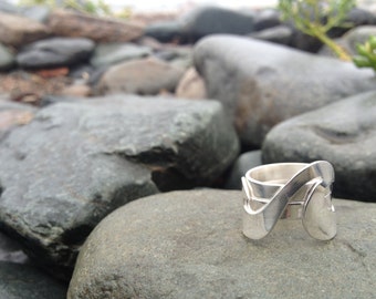 Silver Wave Ring, Triple Wave Ring, Three Bands made with Sterling Silver - Wave Ring Collection