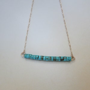 Turquoise Beads - Bar Necklace