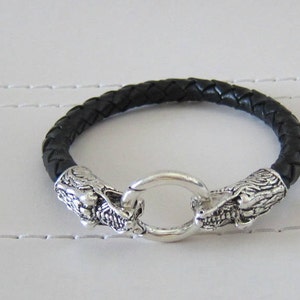 Mens Leather Bracelet / Crocodile Clasp / Choice of Color
