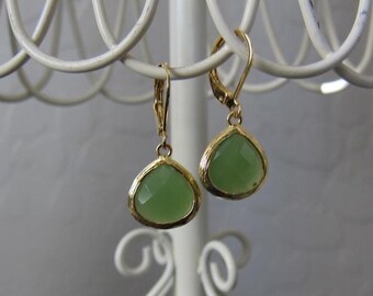 Emerald Green Drop Earrings