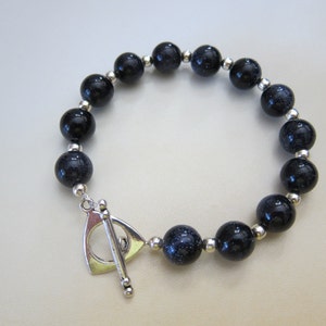 Blue and Silver Beaded Bracelet