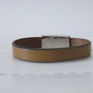 Tan Flat Leather Bracelet