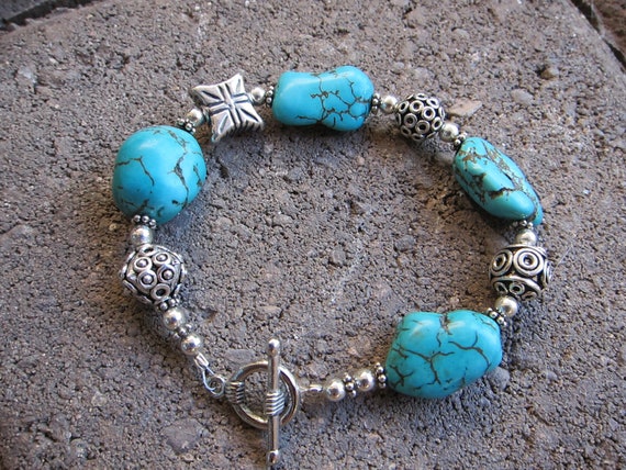 Turquoise and Bali Bead Bracelet Ireland