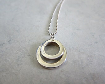 Clearance Sale - Circle in Circle Sterling Silver Necklace