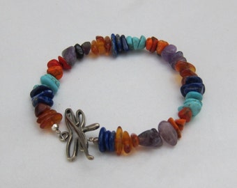 Gemstone Bracelet // Dragonfly Toggle