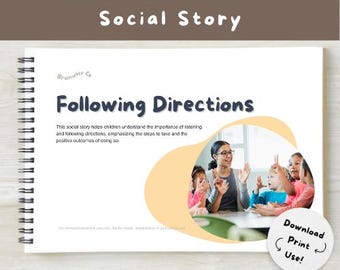 Volgende instructies: sociaal verhaal voor logopedie en autisme Visuele hulp (digitale download)