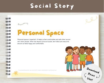 Persoonlijke ruimte: sociaal verhaal voor autisme, logopedie visuele hulp (digitale download)