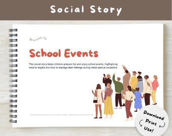 Schoolevenementen: sociaal verhaal voor visuele hulpmiddelen voor autisme (digitale download)