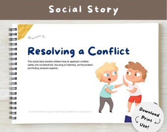 Conflictoplossing: sociaal verhaal voor autisme, speciale behoeften (digitale download)