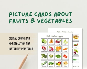 Afbeeldingen van fruit en groenten: visuele hulpmiddelen voor logopedie (digitale download)