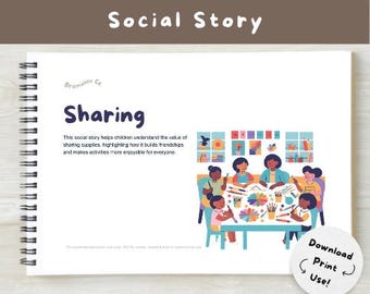 Delen: sociaal verhaal voor autisme en logopedie (digitale download)